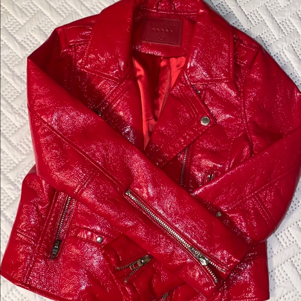 Red pleather xs blank nyc jacket